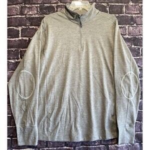 Cremieux Club 38 Performance Shirt Mens Large Gray Elbow Patch Heritage   Casual